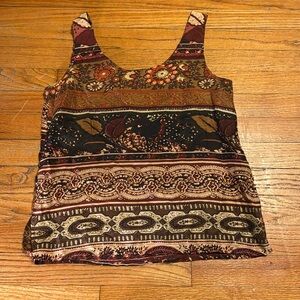 Vintage Express Sleeveless Top 100% Silk